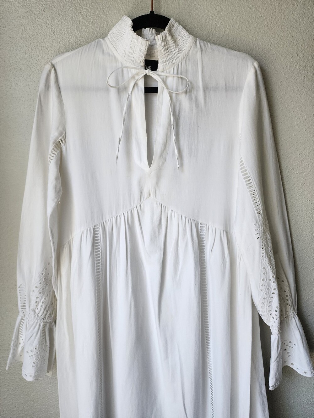 The Kooples Broderie Anglaise Eyelet Embroidered Cotton Maxi Size 1 Small White - Picture 5 of 16